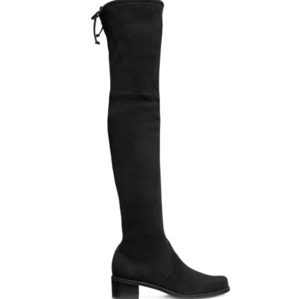 Stuart Weitzman Black Suede Over-the-Knee Boots